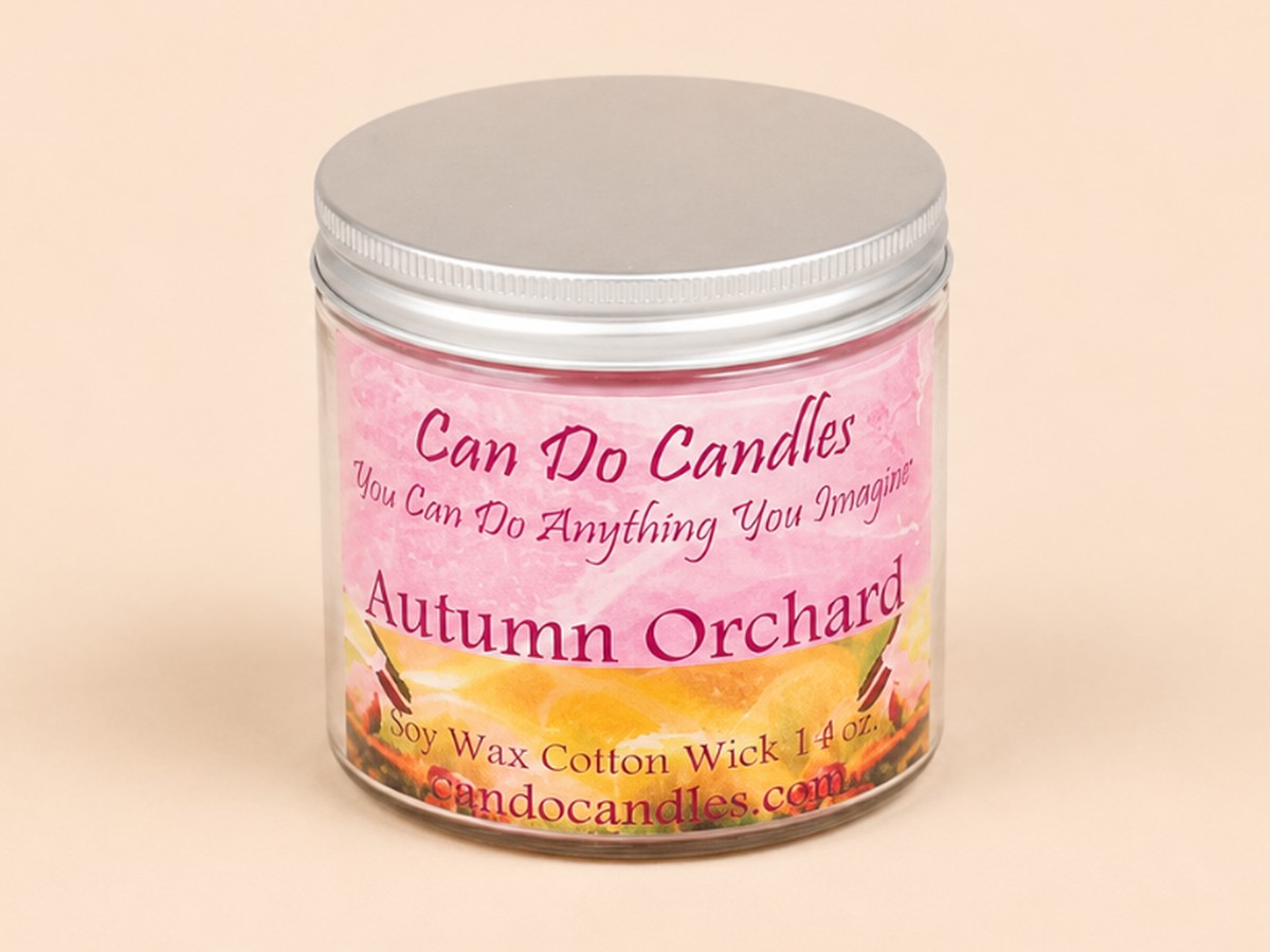 Can Do Candles Autumn Orchard candle in a glass jar